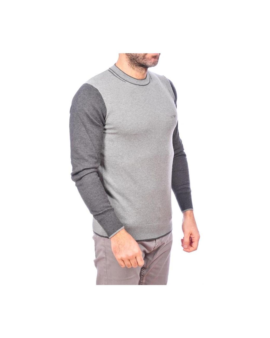 Armani Jeans Gray Round-Neck Knitwear for men