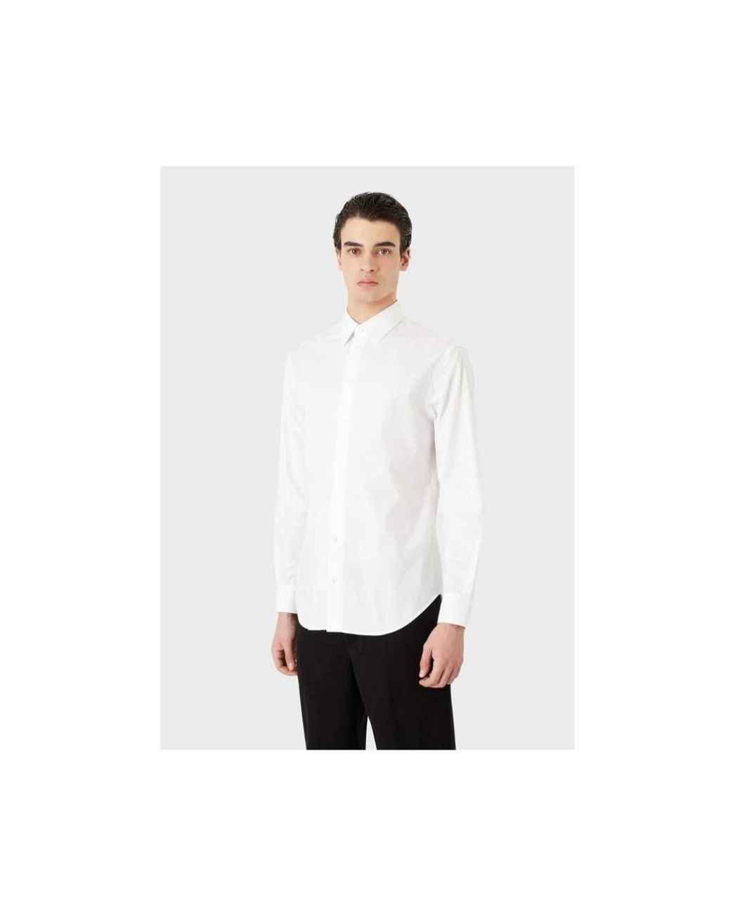 Emporio Armani White Formal Shirts for men