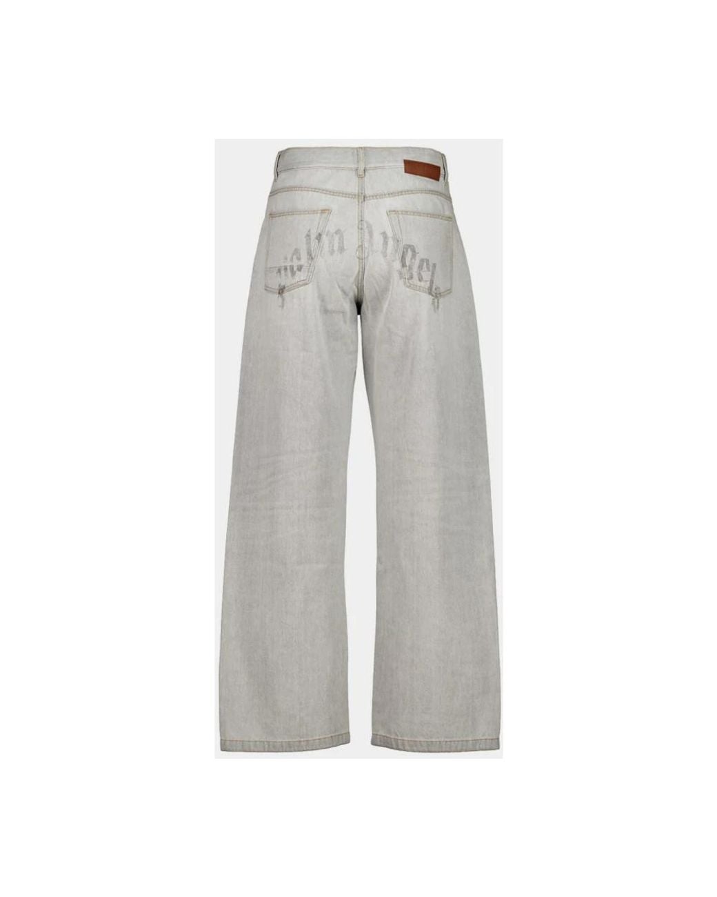 Palm Angels Gray Wide Jeans for men