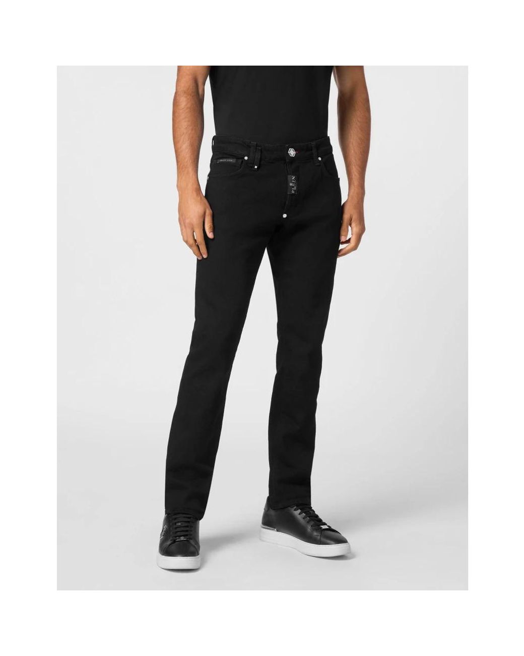 Philipp Plein Black Slim Fit Jeans for men