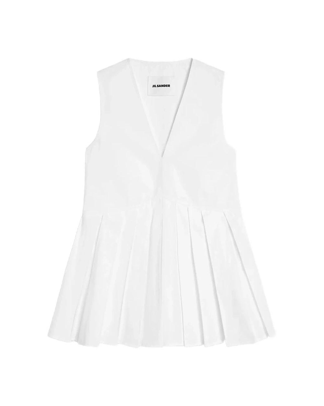 Jil Sander White Sleeveless Tops
