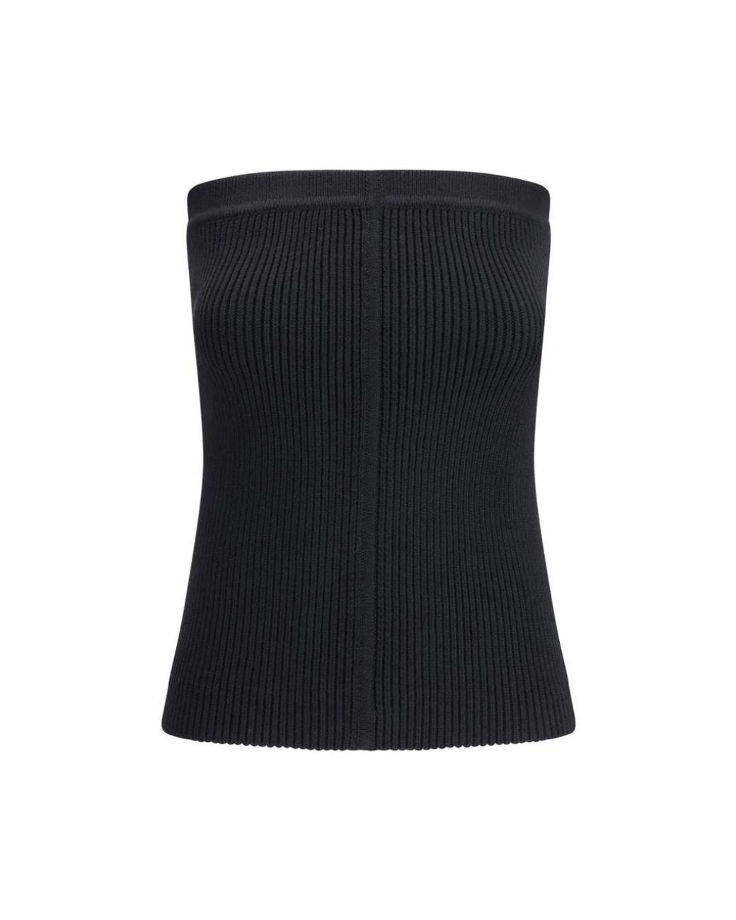 Rick Owens Tops ,Zwart ,Wol Bandeau Top in het Black