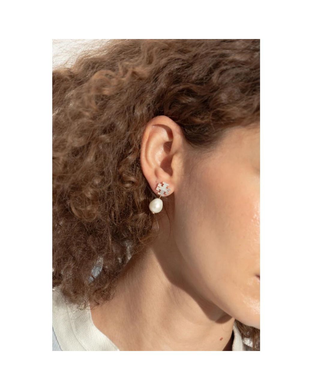 Earrings Tory Burch de color White