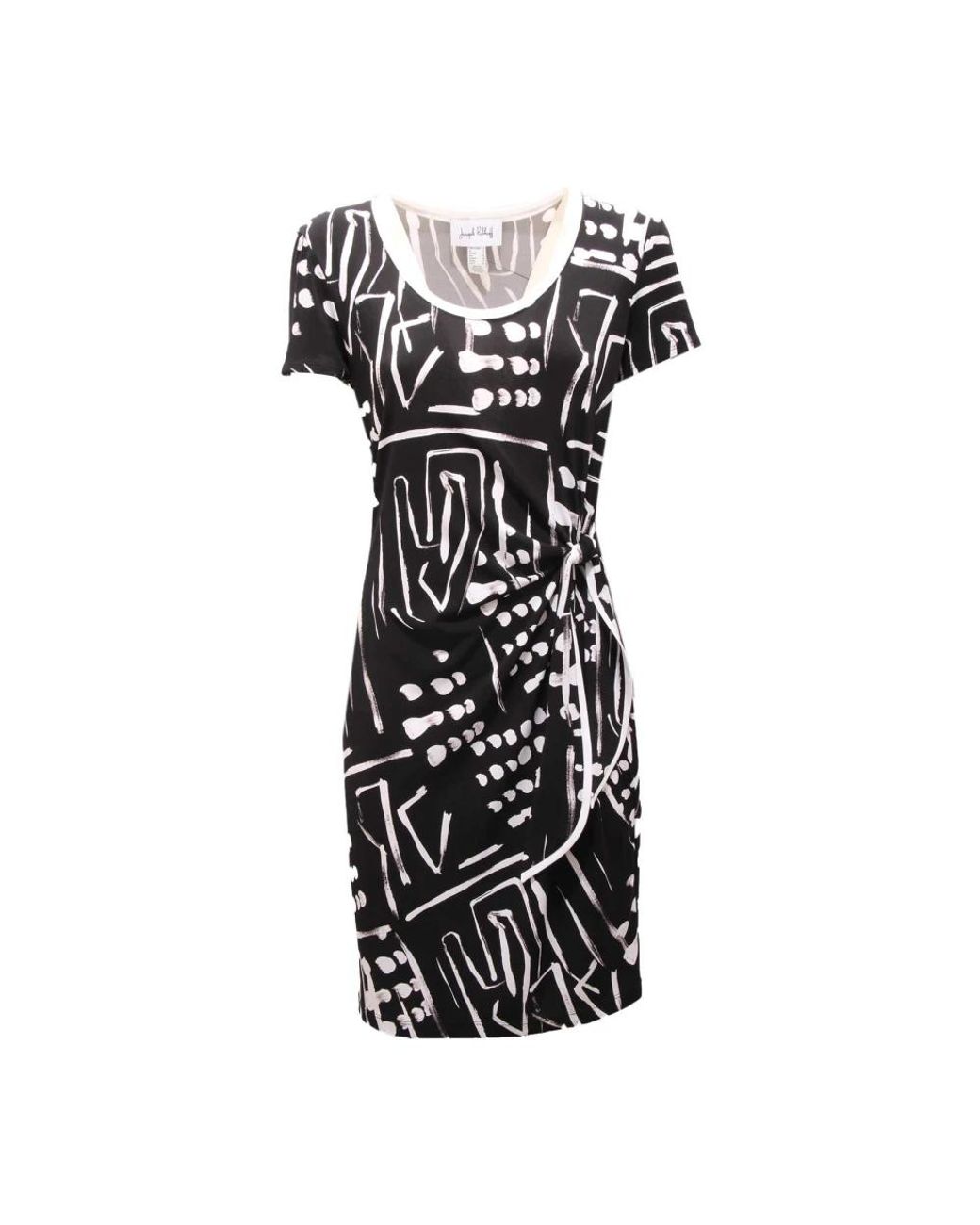 Joseph Ribkoff Kleedjes ,Zwart ,Spandex Witte Jurk Met Spandexmix Stof in het Black