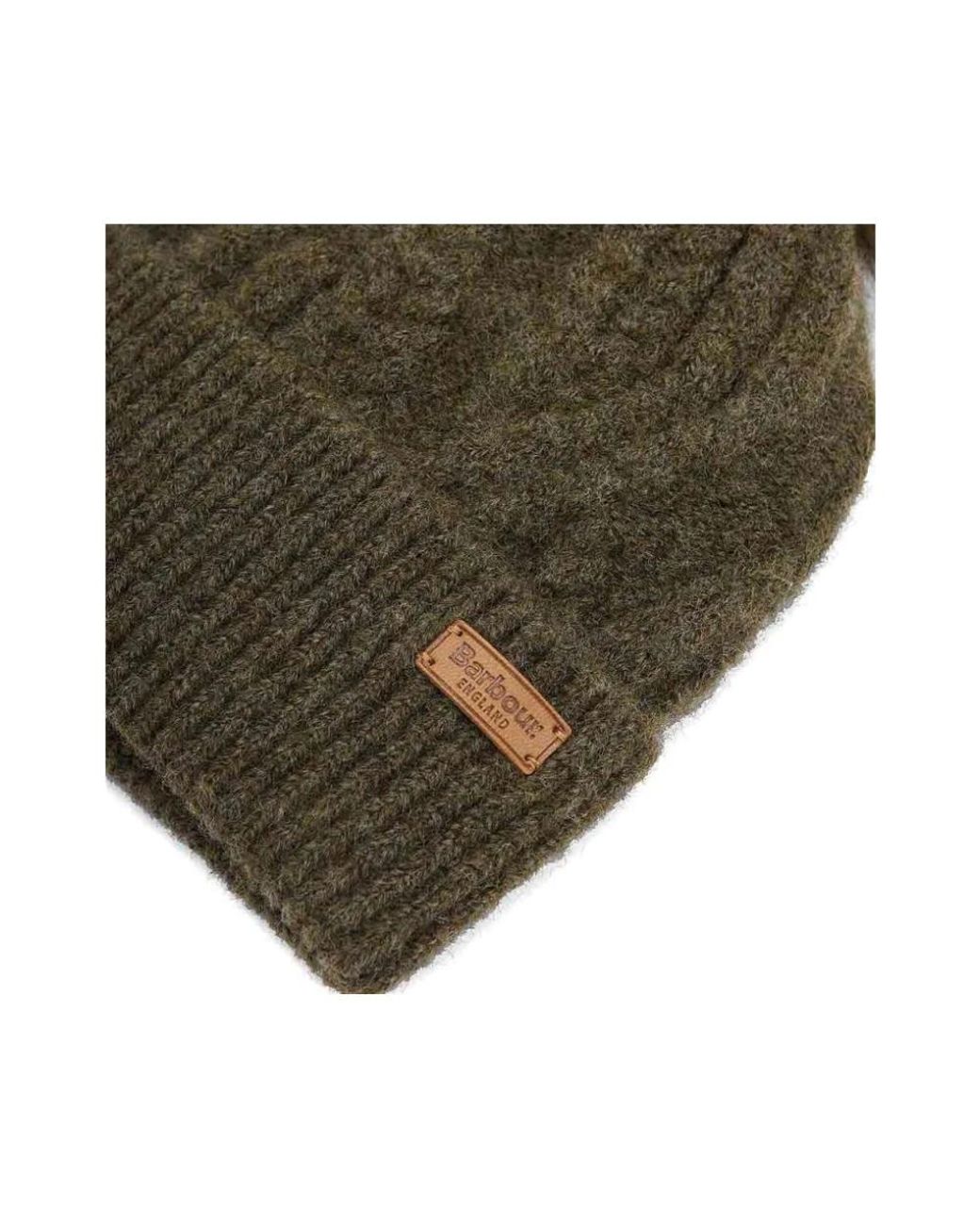 Barbour Green Elsdon Cable-Knit Mütze