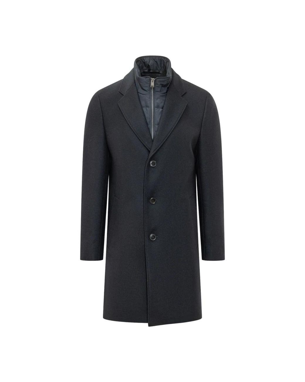 Boss Blue Single-Breasted Coats for men