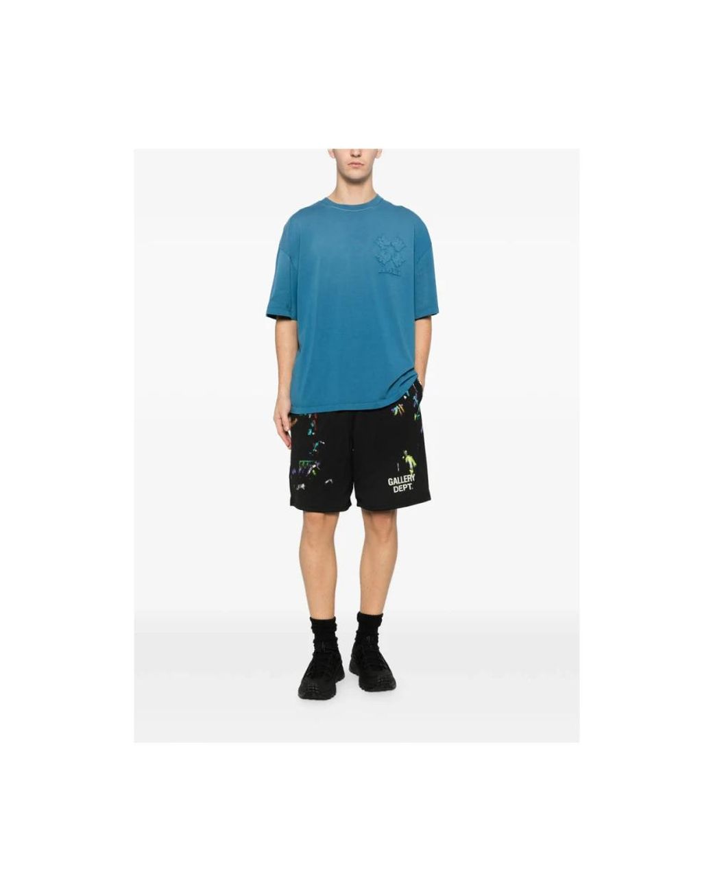 GALLERY DEPT. Korte Broeken ,Zwart ,Polyester Studio Gym Short in het Black voor heren