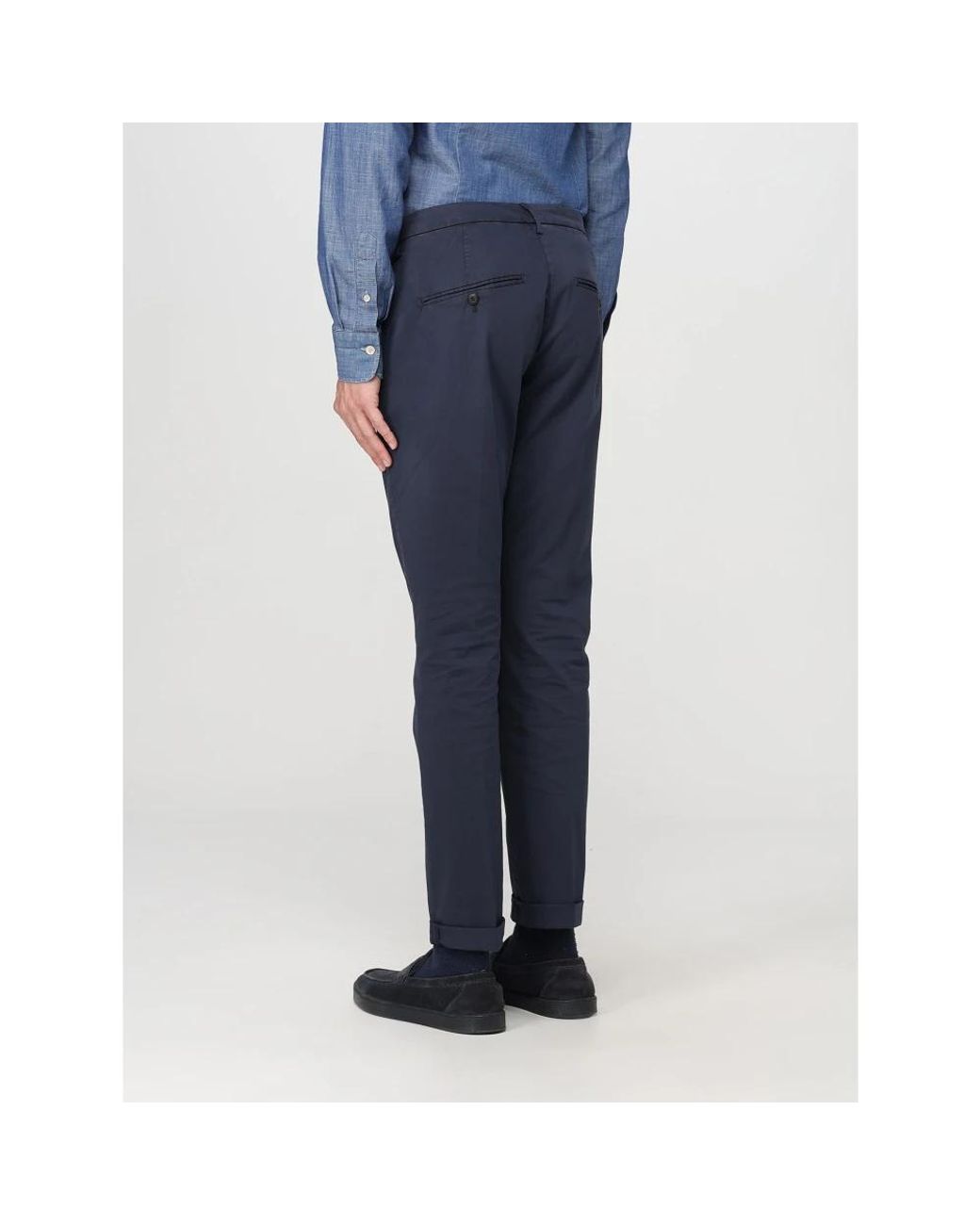 Dondup Blue Slim-Fit Trousers for men