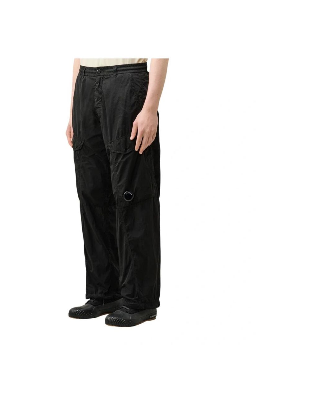 C P Company Black Wide Trousers for men