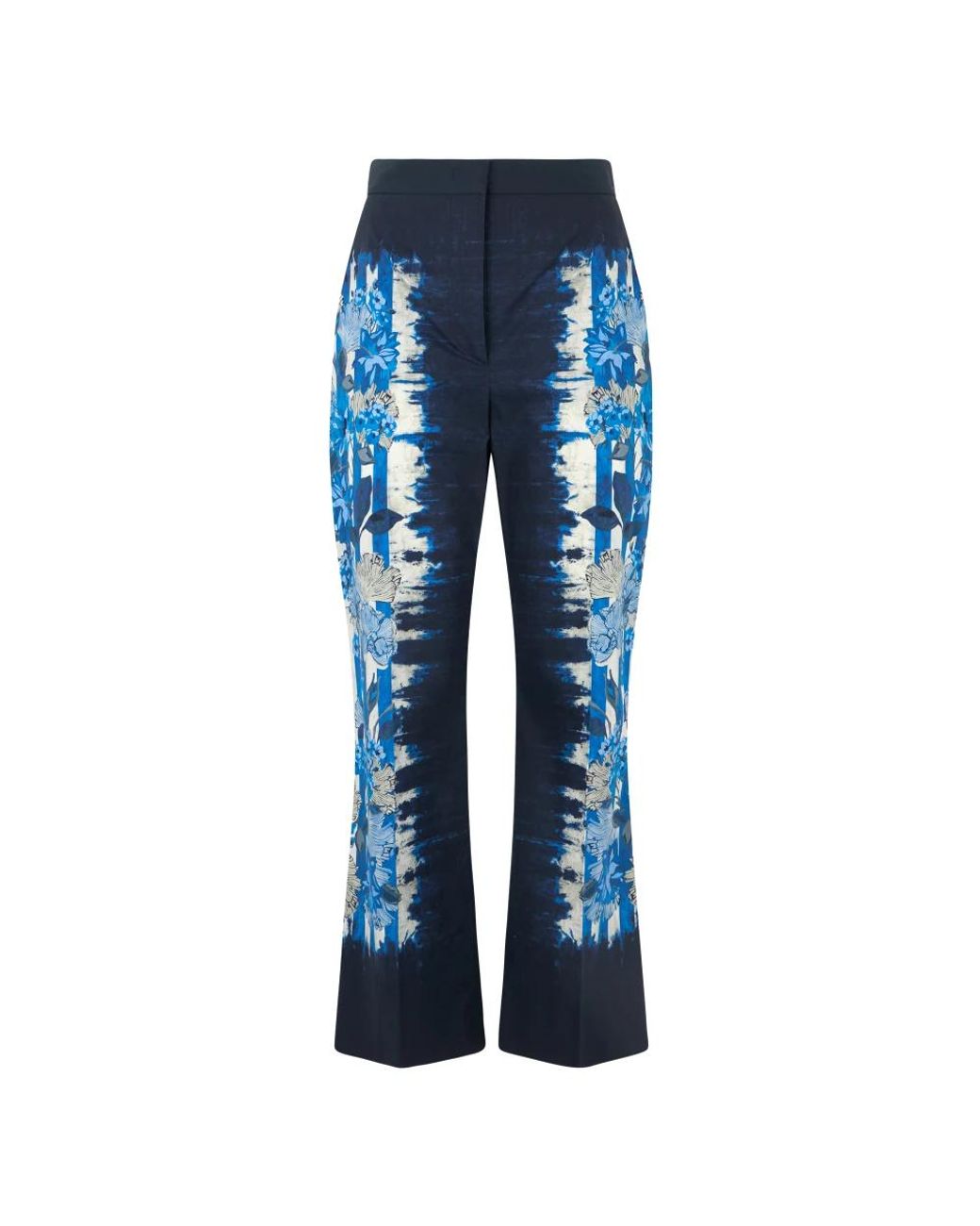 Alberta Ferretti Broek Met Bloemenprint in het Blue