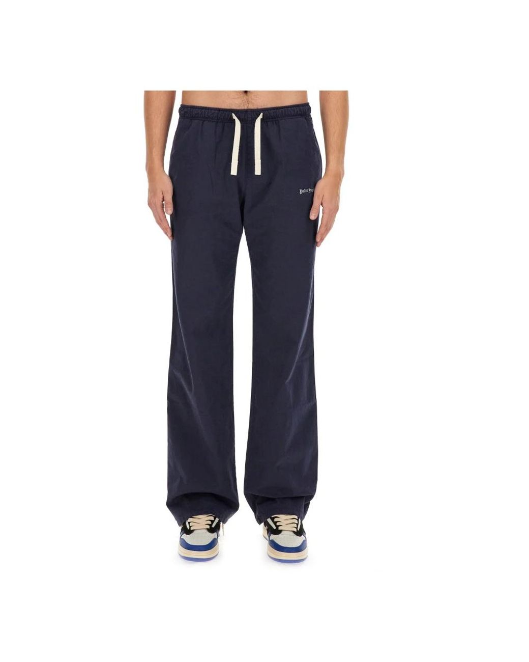Palm Angels Logo Pants in het Blue voor heren