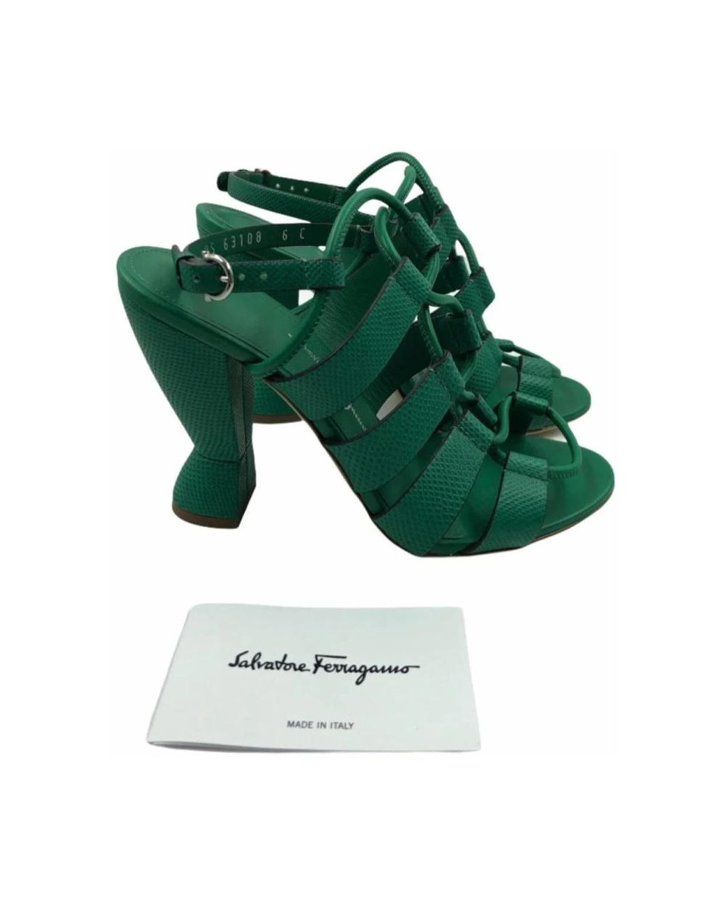Ferragamo Green High Heel Sandals