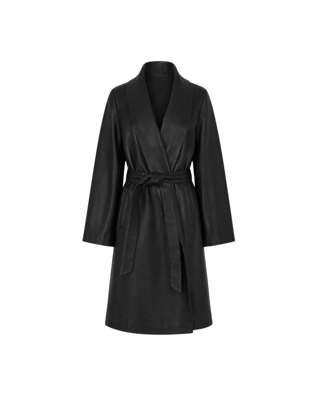 Nour Hammour Black Belted Coats