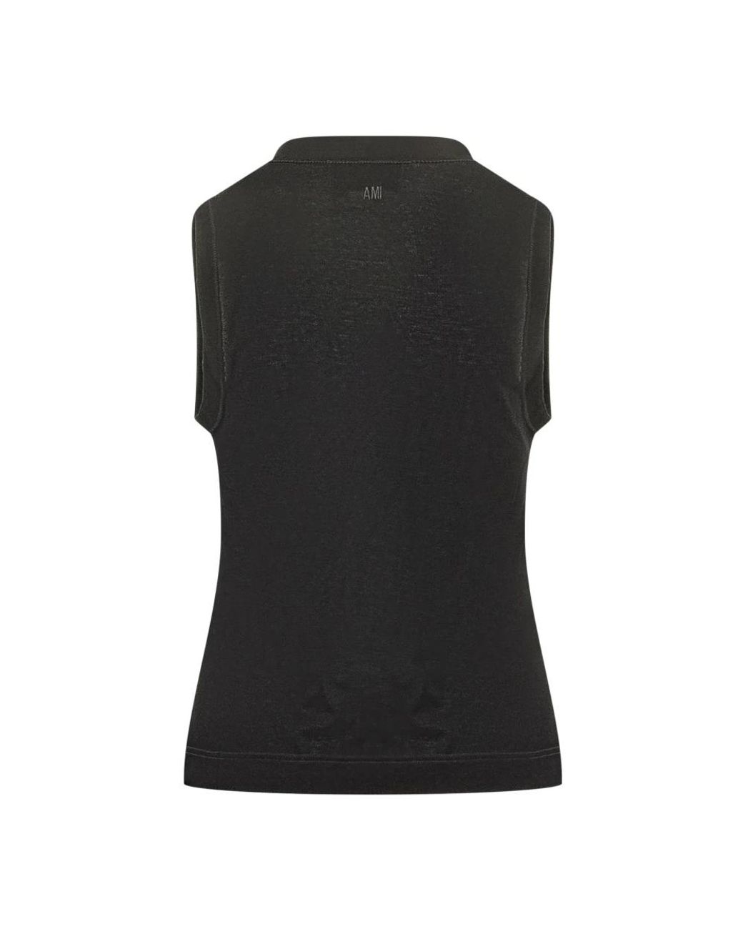 AMI Black Sleeveless Tops