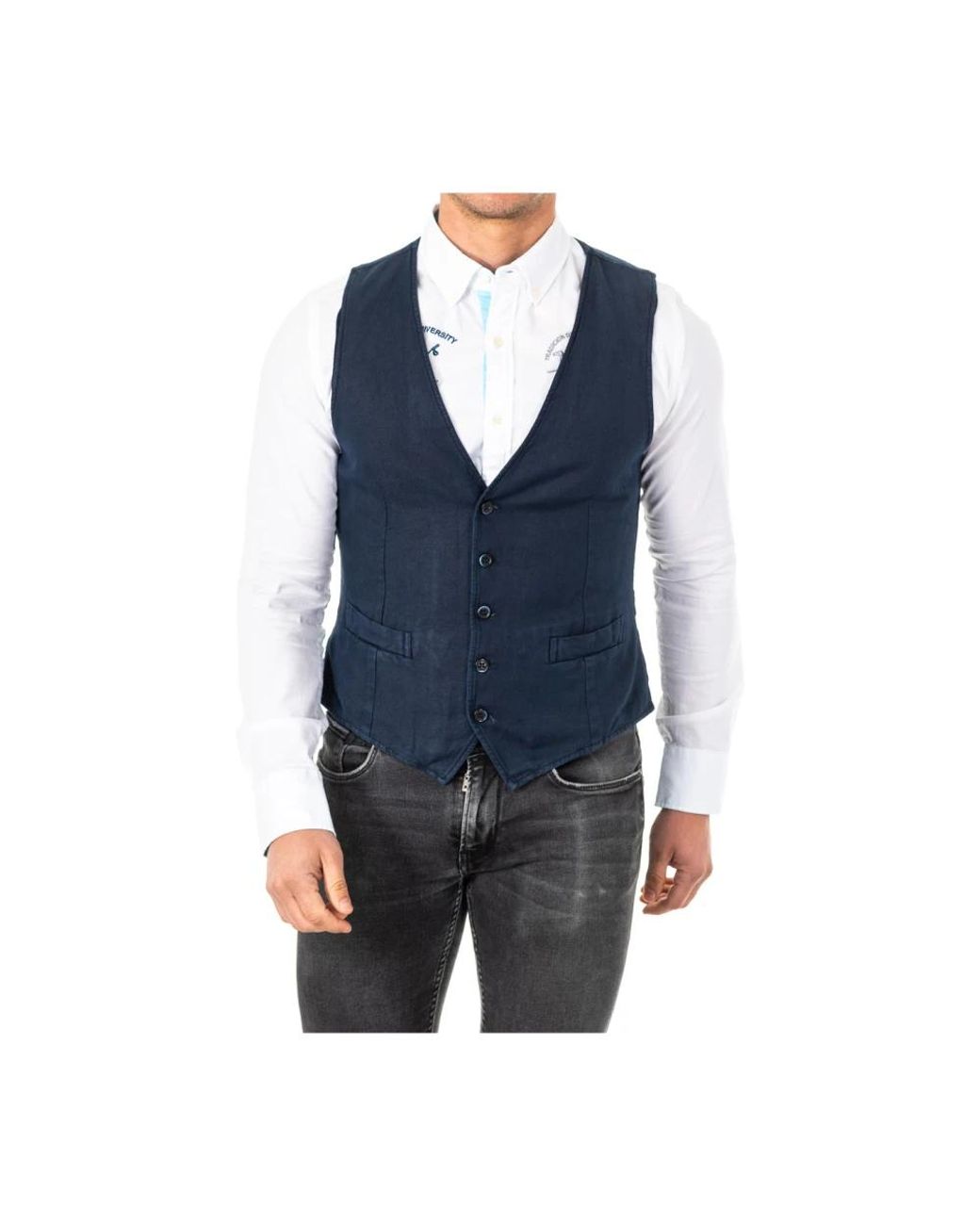 La Martina Blue Suit Vests for men
