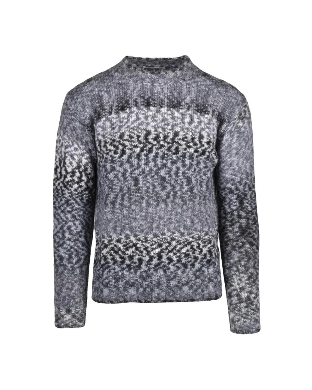 Kangra Gray Round-Neck Knitwear for men