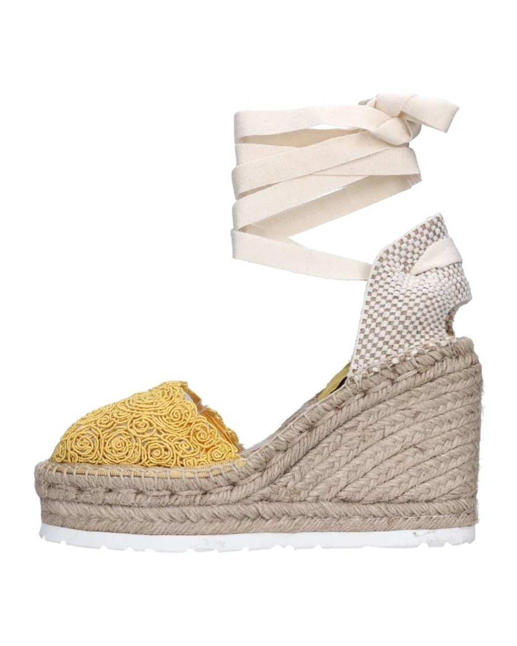 Fabi Schoenen ,Geel ,Wedge Heels in het Natural