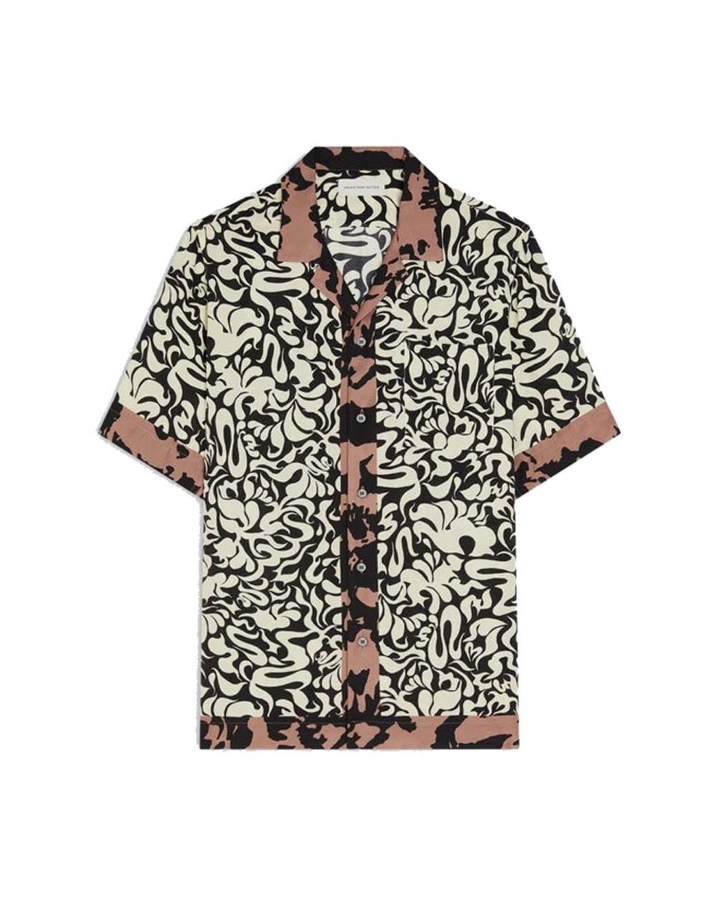 Dries Van Noten Black Short Sleeve Shirts for men