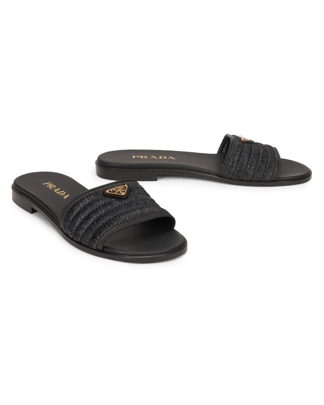 Prada Black Sliders