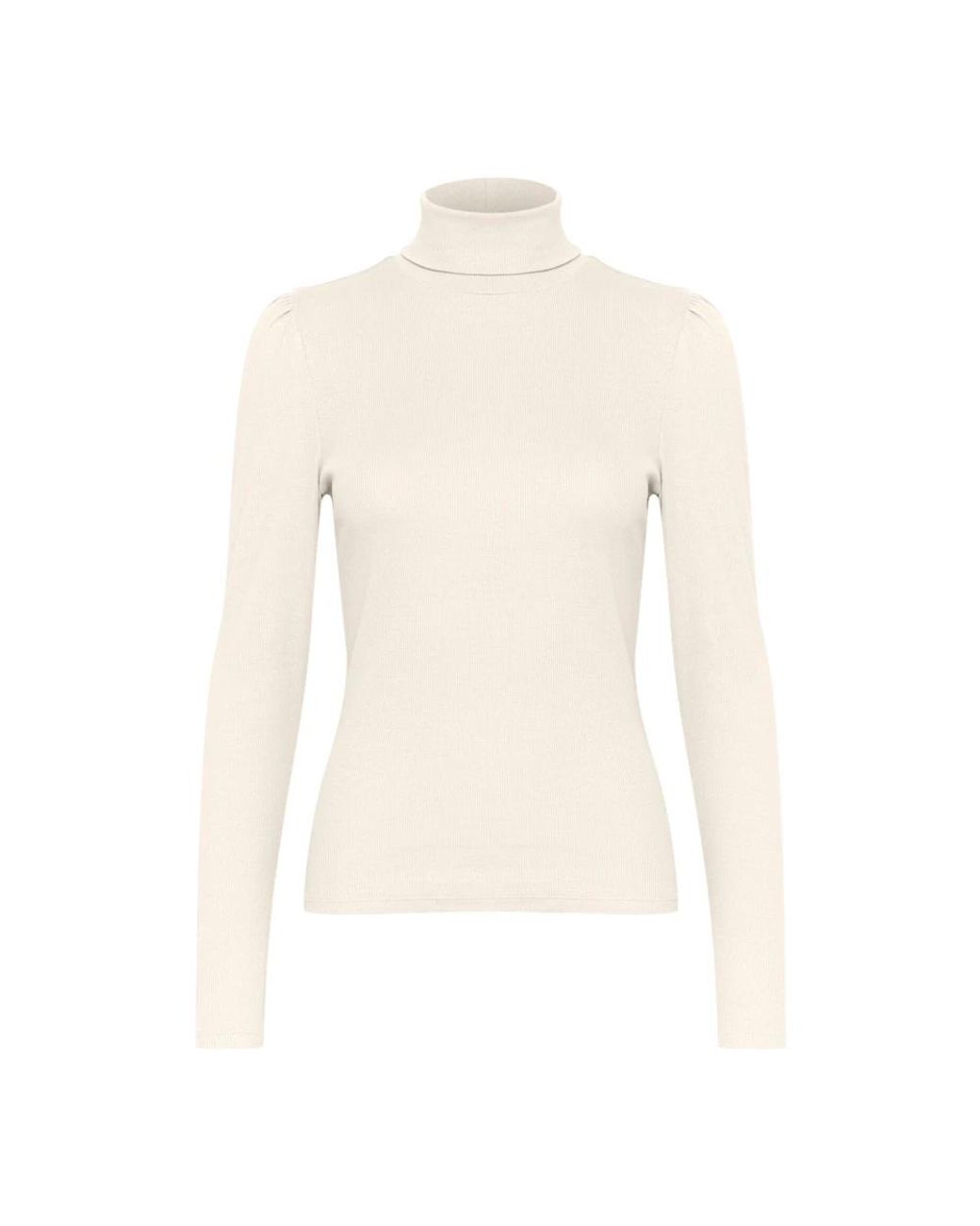 Gestuz Truien & Vesten ,Rollneck Puff Top & T-Shirt Egret in het White