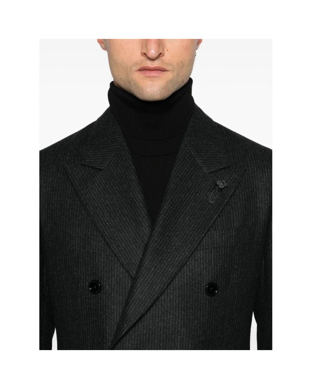 Lardini Black Double Breasted Suits for men