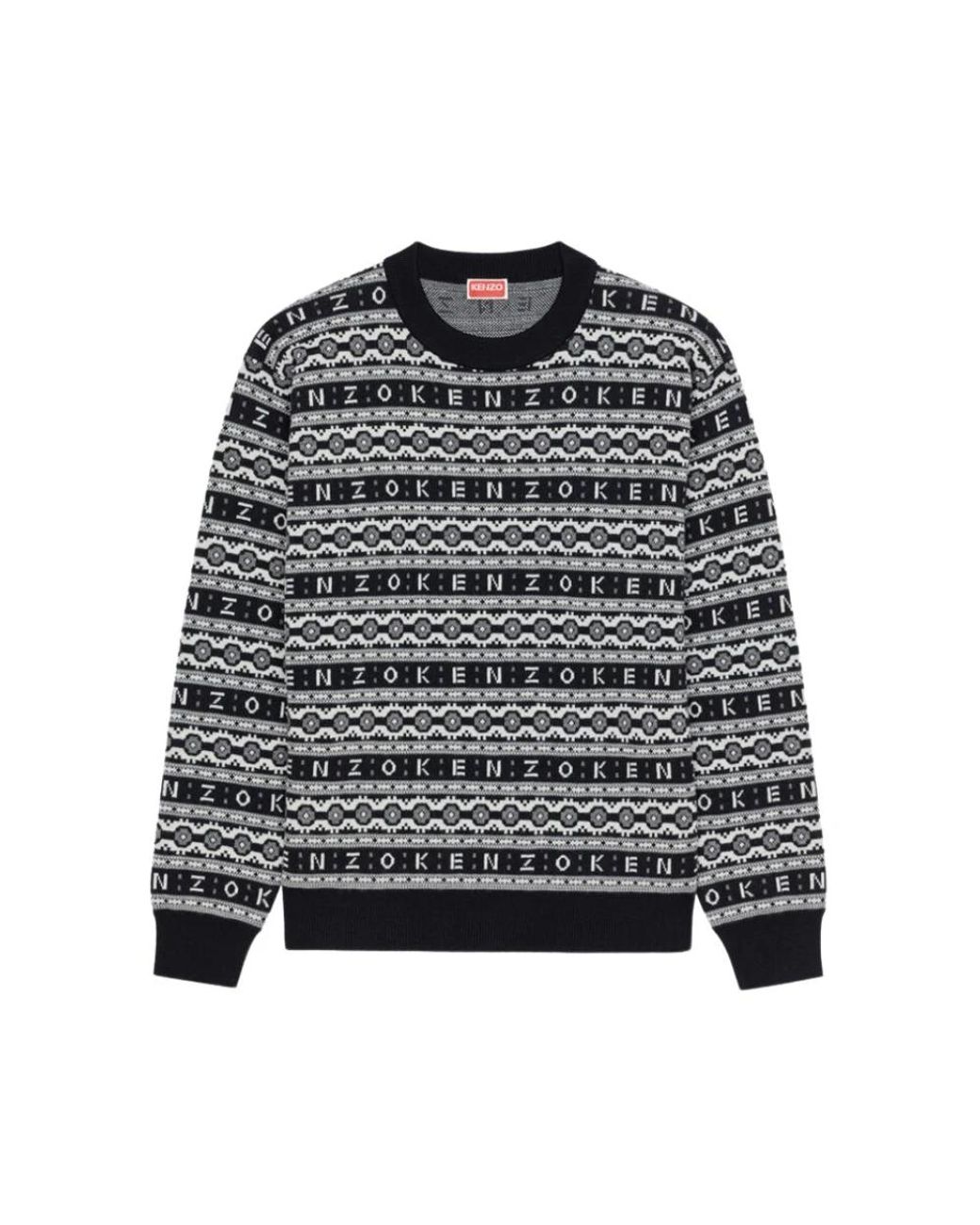 KENZO Black Round-Neck Knitwear for men