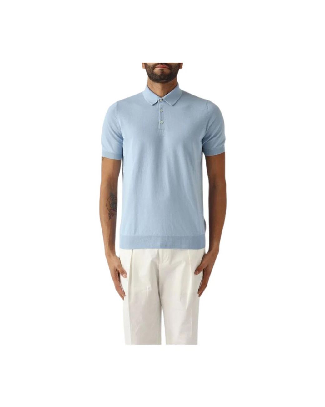 Gran Sasso Blue Polo Shirts for men