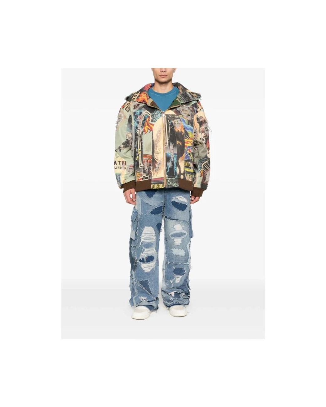 Who Decides War Blue Wide Jeans for men