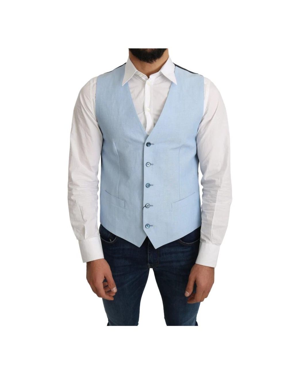 Dolce & Gabbana Blue Waistcoats for men