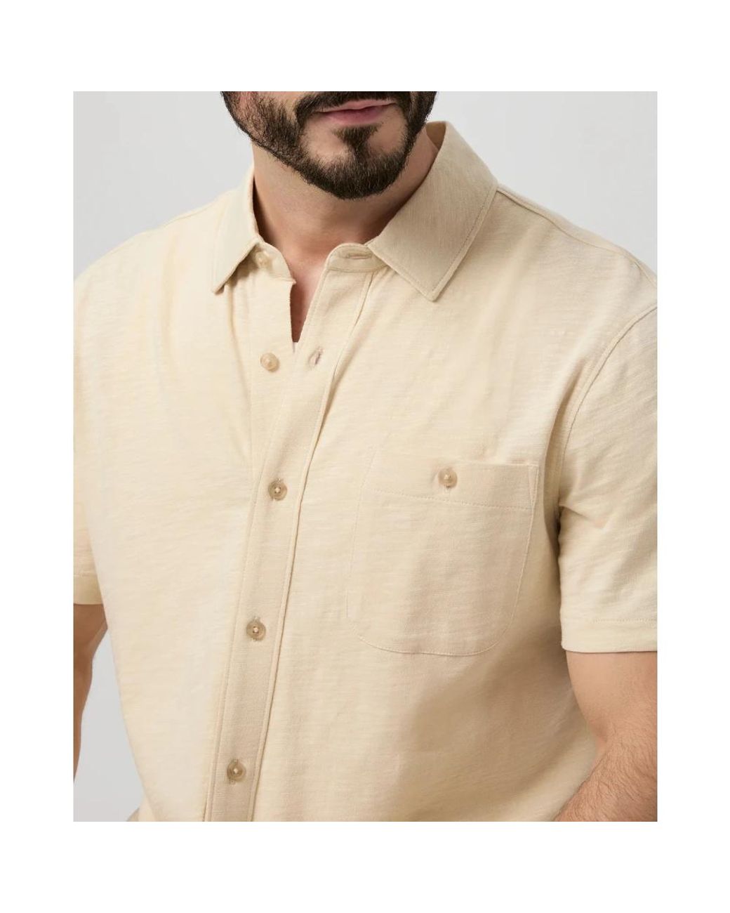 PAIGE Natural Short Sleeve Shirts for men
