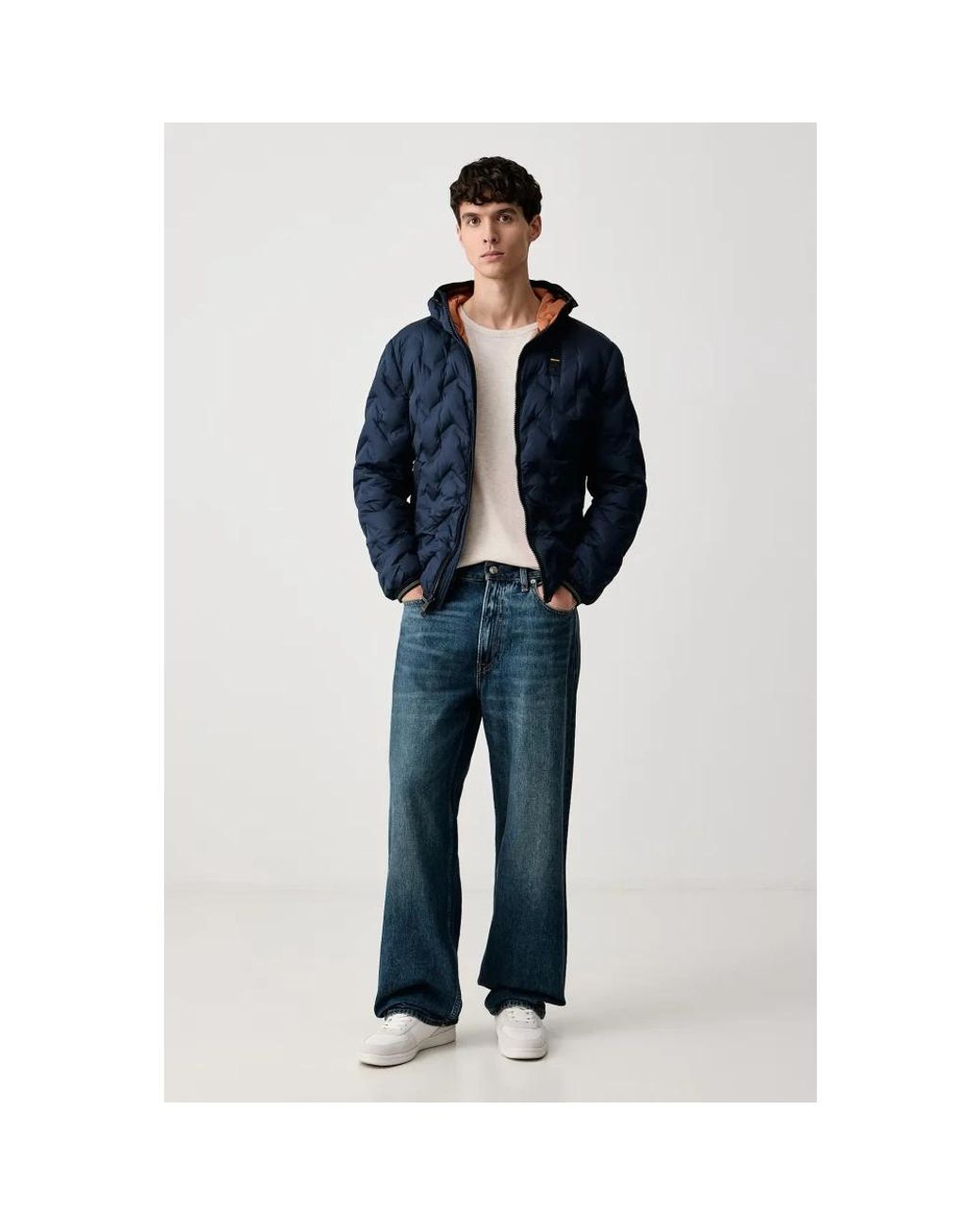 Down Jackets Blauer de hombre de color Blue