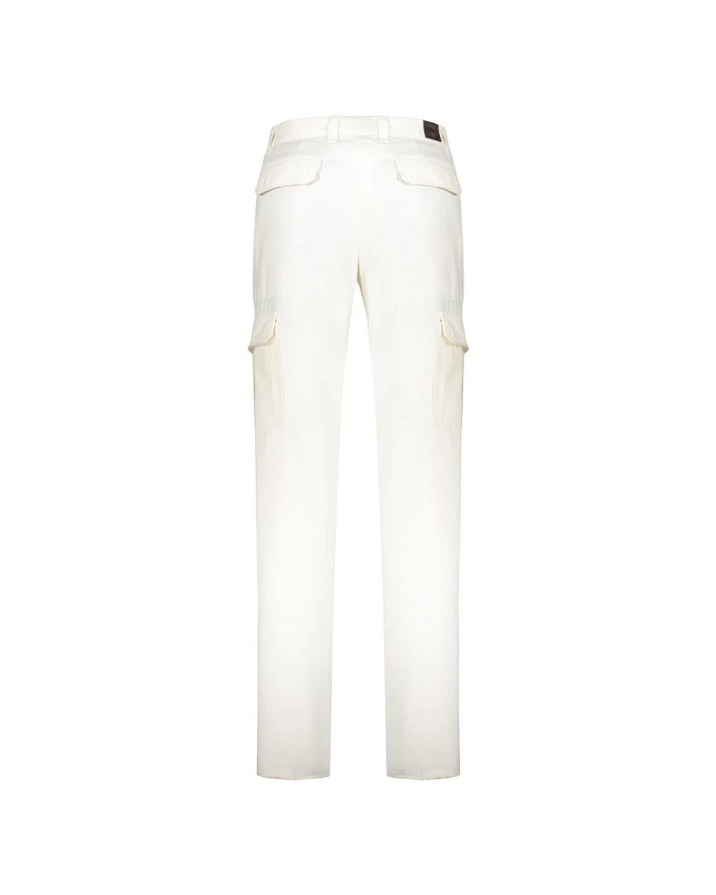 Moorer White Straight Trousers for men