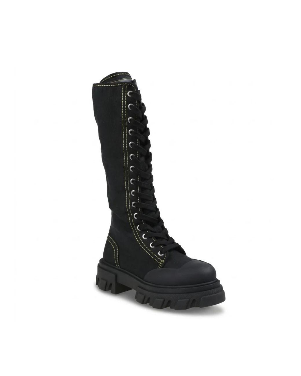 Ganni Black Lace-Up Boots