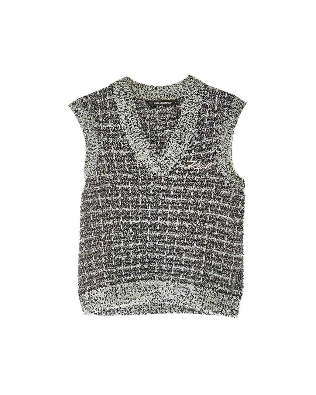 Karl Lagerfeld Gray V-Neck Knitwear