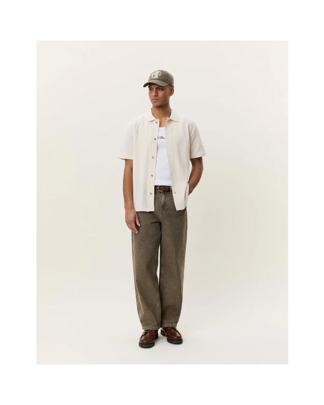 Les Deux Natural Short Sleeve Shirts for men