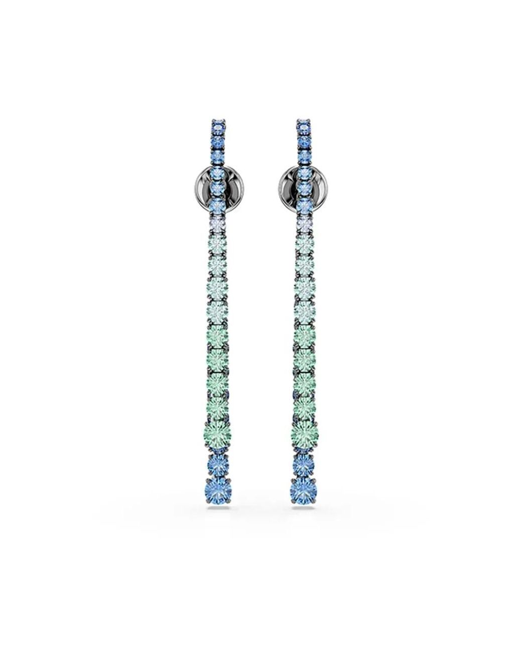 Swarovski Blue Matrix Drop Ohrringe