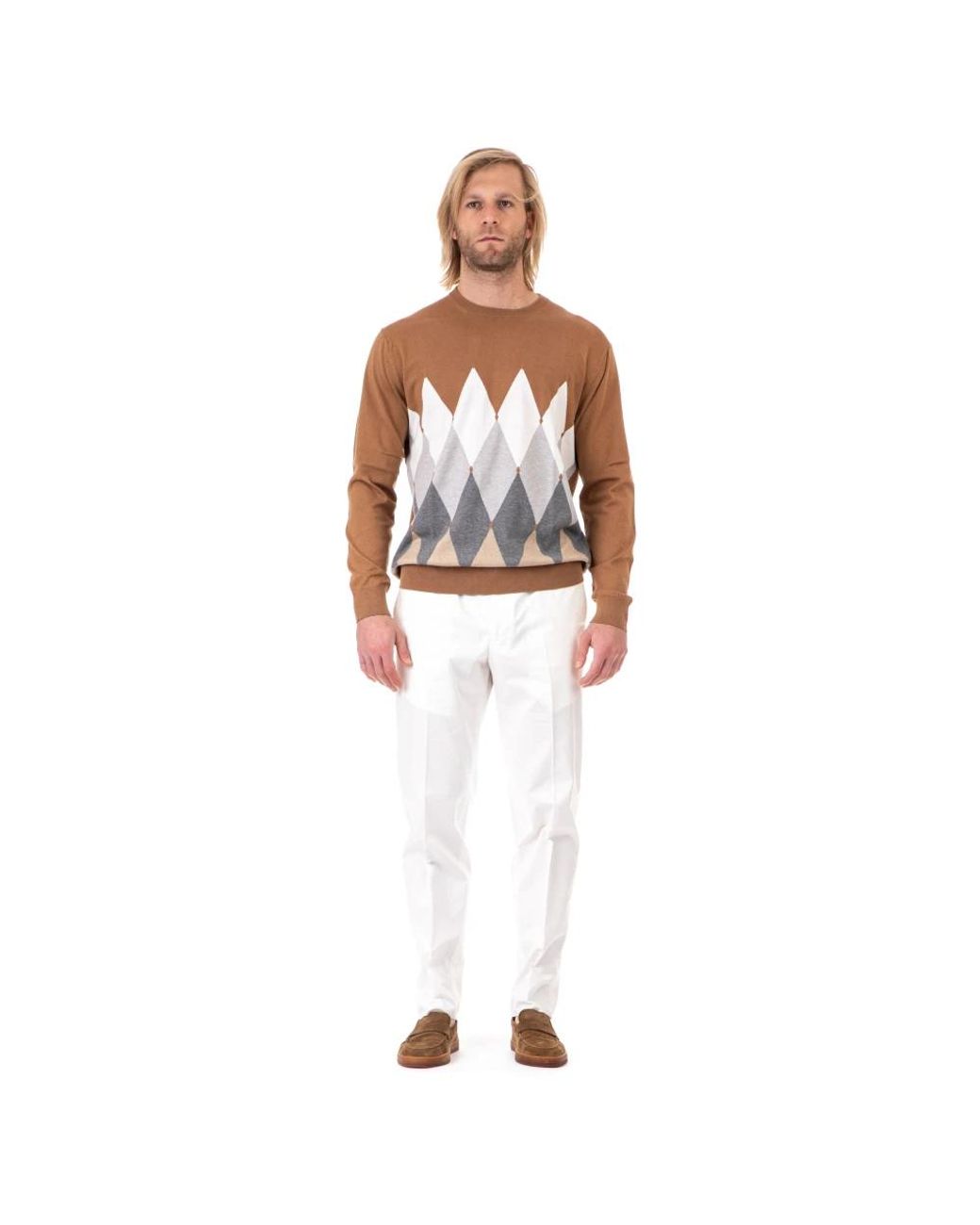 Ballantyne White Round-Neck Knitwear for men