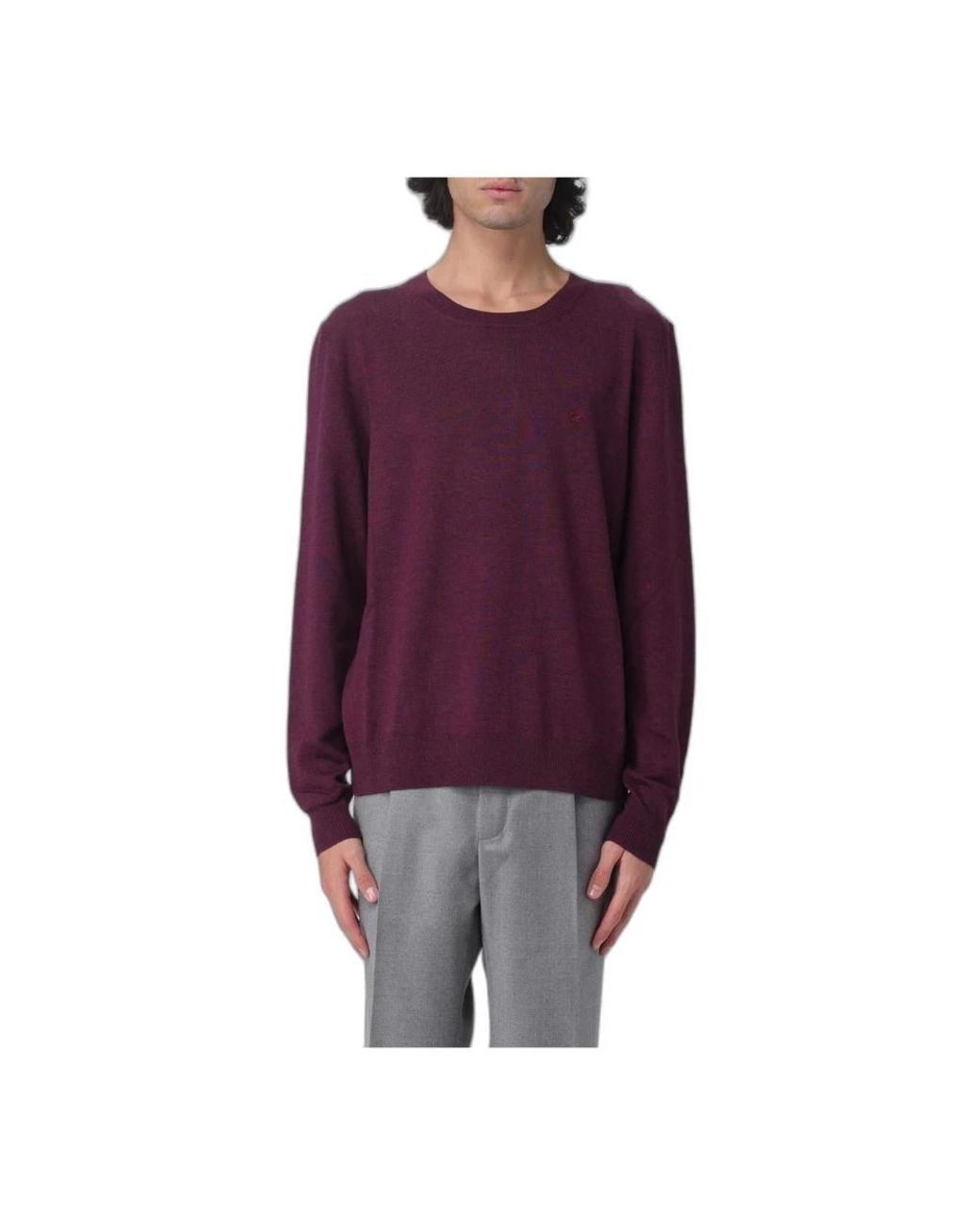 Etro Purple Round-Neck Knitwear for men