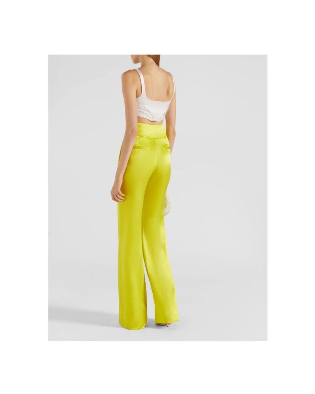 Wide Trousers Genny de color Yellow