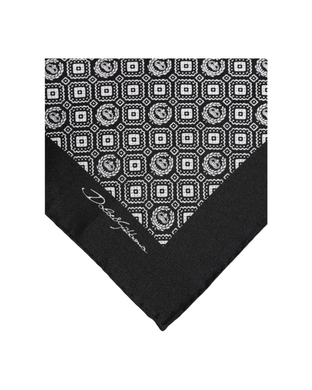 Dolce & Gabbana Black Silk Scarves for men