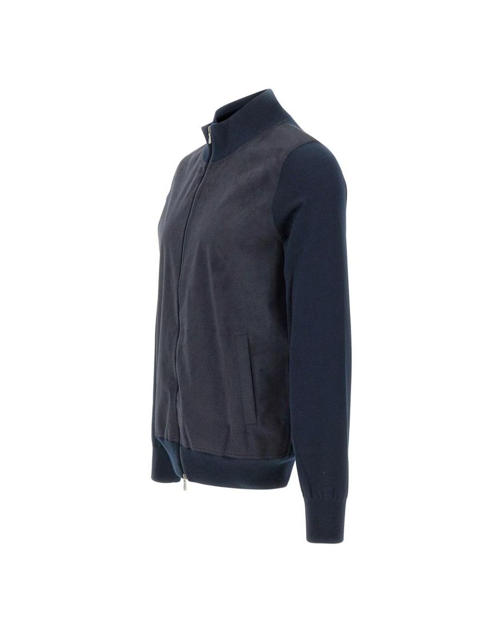 Gran Sasso Blue Zip-Throughs for men