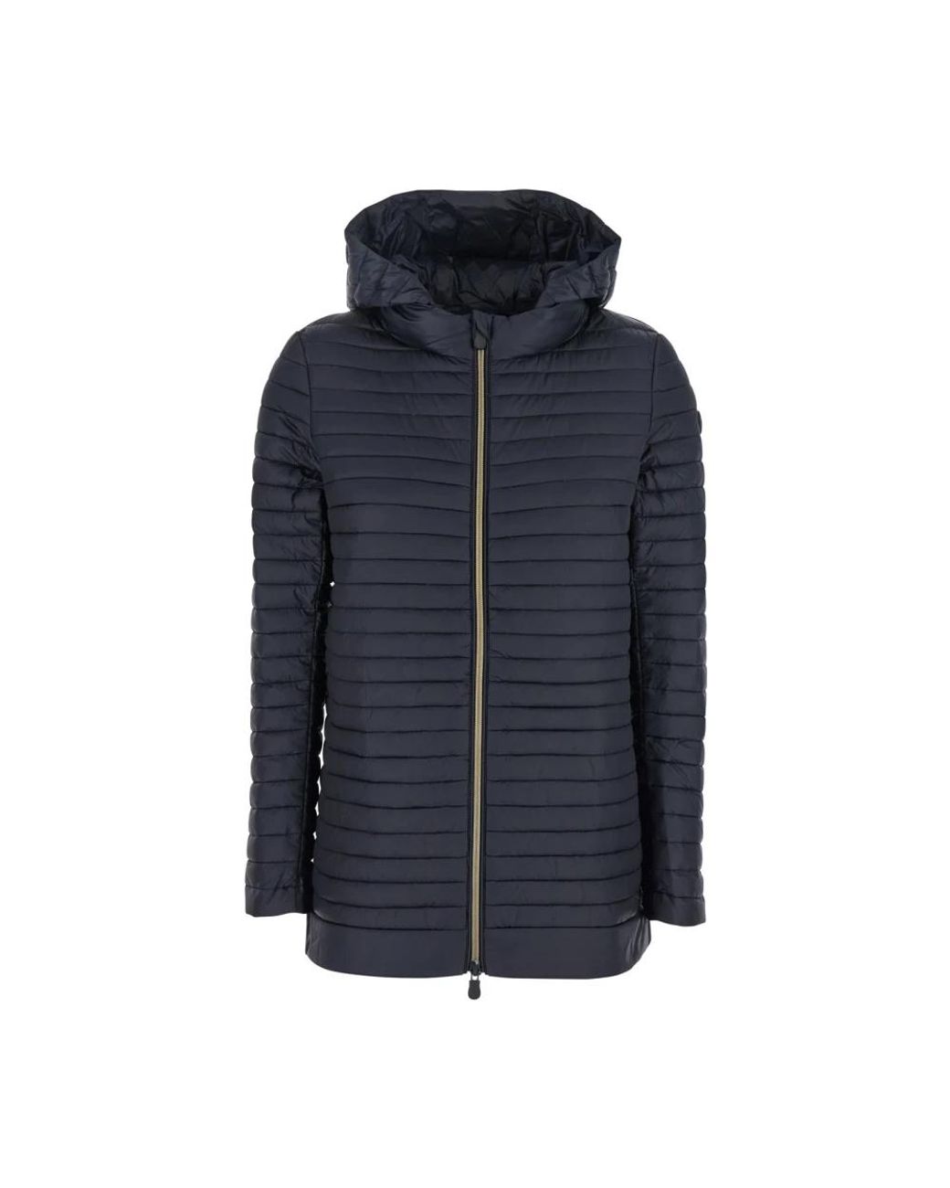 Save The Duck Jassen ,Zwart ,Zwarte Donsjas Met Logopatch in het Blue
