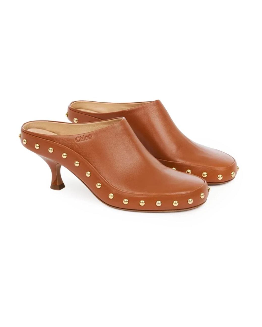 Chloé Brown Heeled Mules