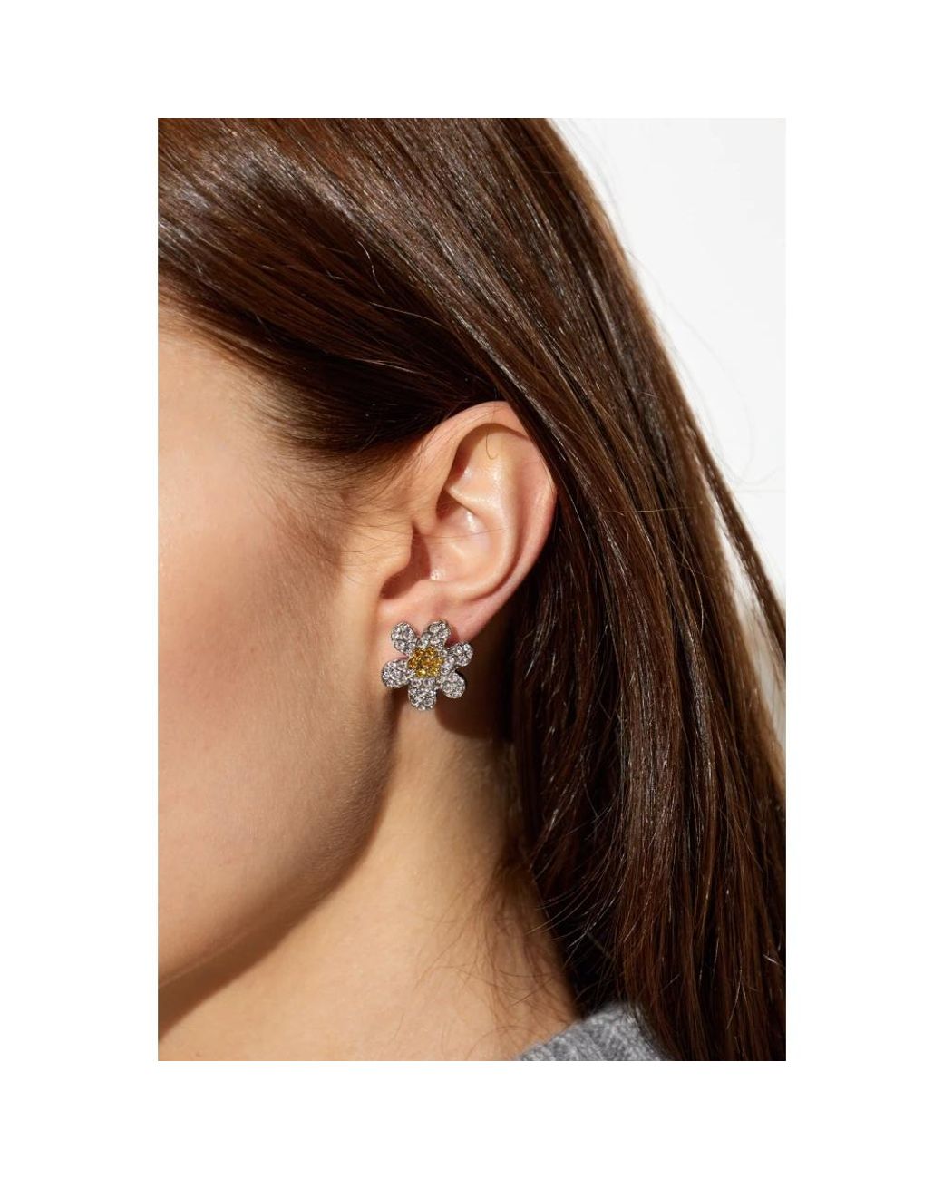 Marni Metallic Gänseblümchen-Ohrringe