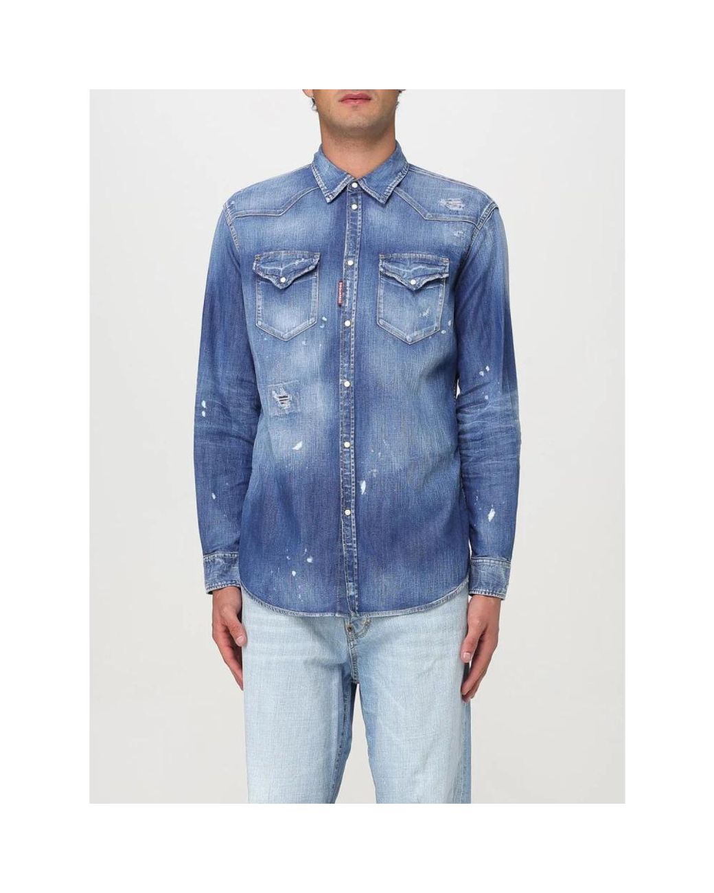 DSquared² Blue Denim Shirts for men
