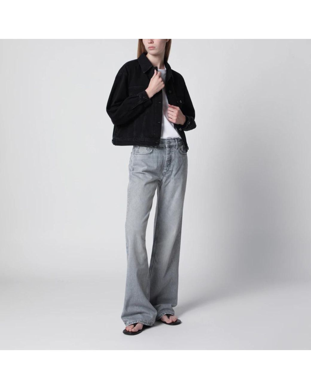 Anine Bing Gray Wide Jeans
