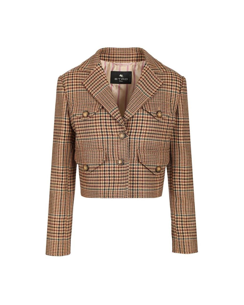 Etro Cropped Wollen Blazer in het Brown