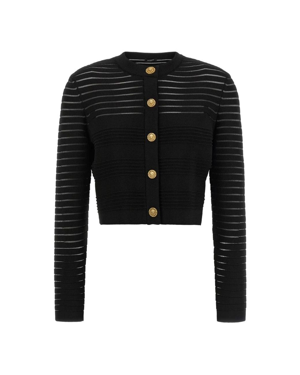 Balmain Cropped Cardigan in het Black