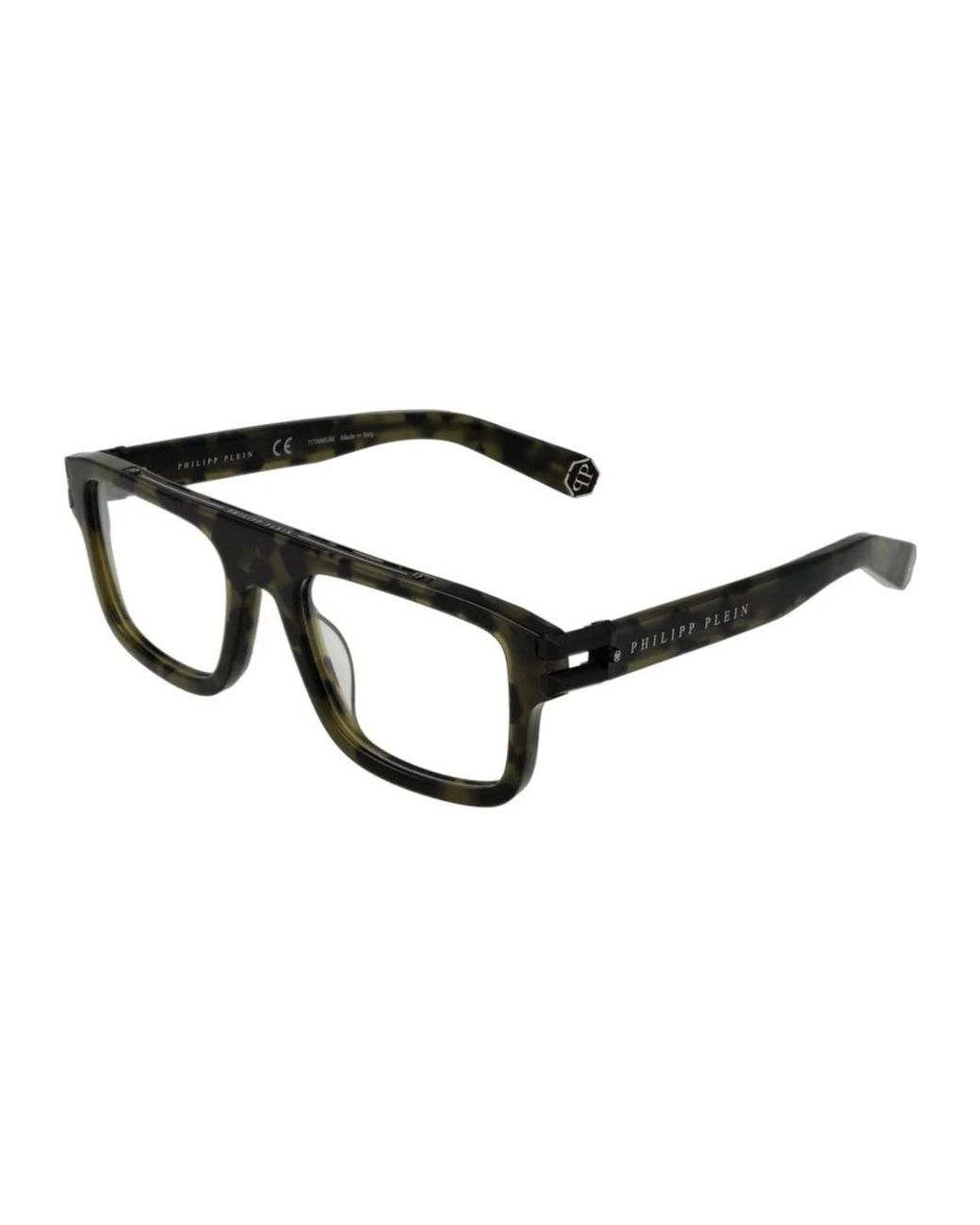 Philipp Plein Black Bicolor Titanium Glasses (frames) for men