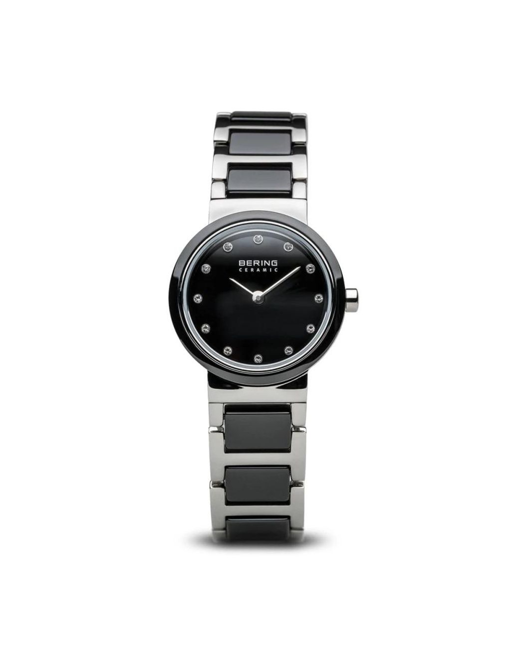 Bering Accessoires ,Zwart Keramisch Horloge 25 Mm Roestvrijstalen Armband Zilver 10725-742 in het Black
